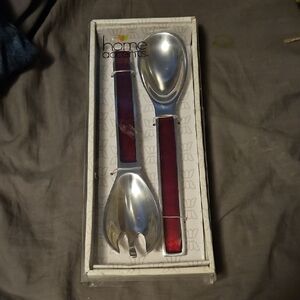 Home Accents Red Two-Piece Salad Serving Set